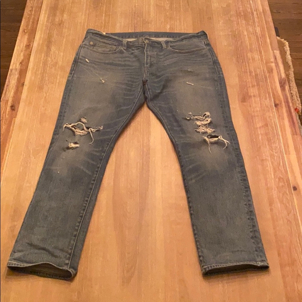 JCrew 484 slim fit stretch distressed jeans